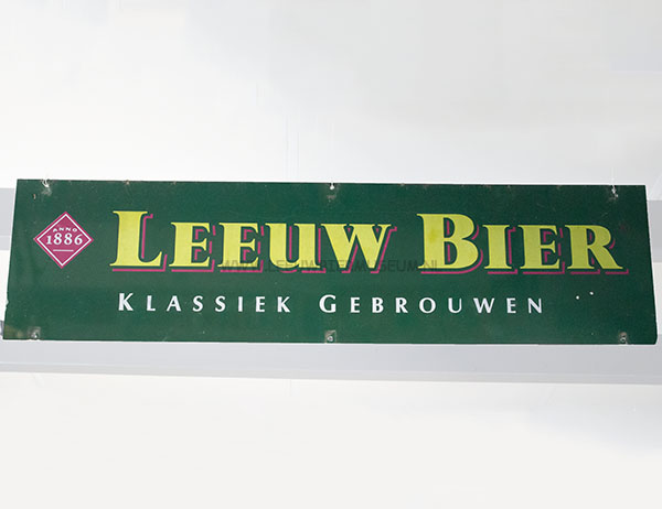 Leeuw bier reclamebord groen rechthoek
